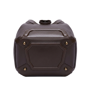 Royaa High Quality Genuine Leather Fashion Stylish Bucket Evening Bag Turn Lock Handle <b>Metal</b> Ceramic Handles 2L Capacity - Product Image 5