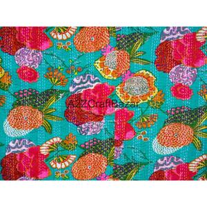 ผ้าห่มคันธาออร์แกนิคทำมือ สไตล์โบฮีเมียน สำหรับบ้าน/ออฟฟิศ ผลิตในอินเดีย เป็นมิตรกับสิ่งแวดล้อม ใช้ได้สองด้าน วินเทจ คุณภาพดีที่สุด - Product Image 2