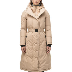 Chaqueta Parka Acolchada para Hombre con Capucha y Cinturón, Cuello Alto, Lona, Relleno de Algodón Grueso, para Otoño, con Logotipo Personalizado de Alta Calidad - Product Image 3