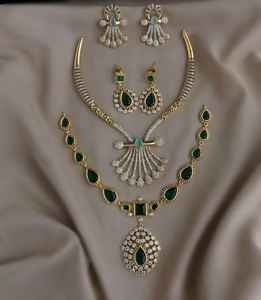 Conjunto de collares con acabado mate CZ, oferta combinada, perfecto para fiestas y ocasiones festivas - Product Image 1