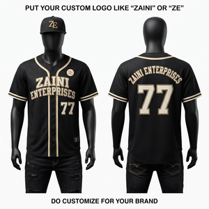 180 GSM Ademend Polyester Baseball Jersey Zwart Goud Regular Fit Custom Sublimatie Borduurwerk Print Teamnaam Voorkant - Product Image 1