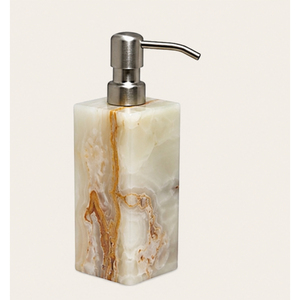 Luxury Handcrafted Natural White Agate Soap Dispenser Marble Liquid Lotion <b>Pump</b> for Hotel & Modern Bathroom Decor Accessories - Product Image 3