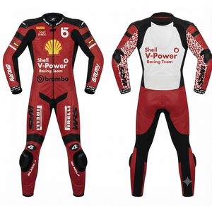 Traje de Carreras Personalizado para Hombre en Cuero Vacuno/Canguro, Mono de Una Pieza con Armadura de Nivel 2 CE, Hecho a Medida, Protección OEM - Product Image 1