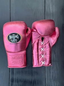 Premium Laced MMA Boxing Gloves with Custom Logo Leather Material for Unisex Training & Sparring - Product Image 2