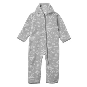 Mameluco con Capucha Gris Personalizado para Bebé, con Cremallera Bidireccional, de Algodón Tejido, Mono Unisex Estampado - Product Image 1