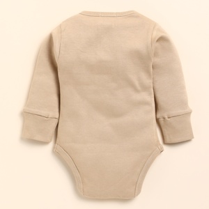 Body à manches longues en bambou élasthanne biologique de qualité supérieure pour sous-vêtements latte pour bébé - Product Image 2