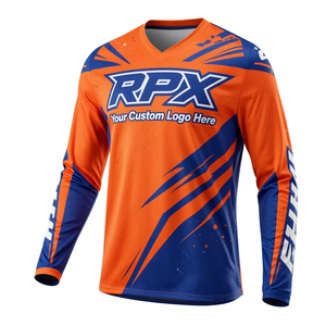 Jersey de Motocross Profesional para Equipo de Carreras, Impreso, 100% Poliéster, Transpirable, Resistente al Viento, Antiarrugas, de Secado Rápido, Tallas Grandes, OEM - Product Image 2