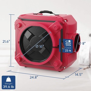 Purificateur d'air avec filtration en 3 étapes, machine à air négatif empilable pour usage industriel et commercial, purificateur d'air robuste - Product Image 2