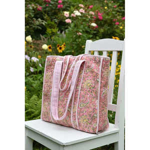 Sac fourre-tout en coton brodé à la main style bohème Paisley, taille unique, grande capacité, robuste, léger, pour femme, fermeture ouverte, tendance - Product Image 4