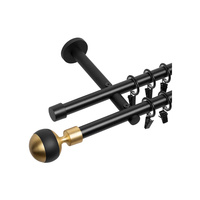 Bojanek Rail de plafond double en PVC, style industriel moderne, kit complet pour rideaux de chambre, avec crochets à glissière fluide et fixation complète
