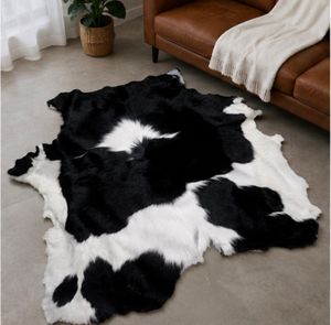 Faux Fur Cowhide Area Rug Animal Print Plush Non-Slip Rubber Backing Farmhouse Style Living Room Decor - Product Image 2