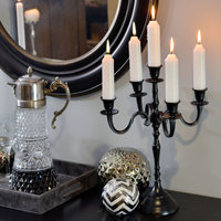 Nouveauté, porte-bougie en aluminium noir, cinq bougies, fabrication artisanale, impression en relief, 3 couleurs, décoration de Noël pour la maison