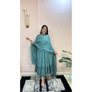 Robes de soirée élégantes Belle robe de soirée avec fantaisie Dupatta - Product Image 5