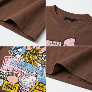 เสื้อยืดโอเวอร์ไซส์ลายกราฟฟิตีสไตล์วินเทจสำหรับผู้ชาย ผ้าฝ้ายพรีเมียม สตรีทแวร์ ฮิปฮอป แฟชั่นทรงหลวม สไตล์ลำลองสำหรับฤดูร้อน - Product Image 6