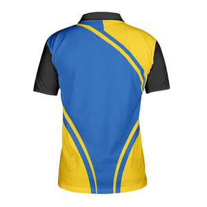 Camiseta Polo de Manga Corta para Hombre, Estampado Geométrico Azul y Amarillo, Tejido de Poliéster de Secado Rápido, Ropa Deportiva Informal - Product Image 2
