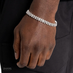 Bracelet chaîne croix micro-pavé personnalisé en argent 925 pour homme, bijoux de mode Hip Hop Iced, passe le testeur de moissanite - Product Image 3