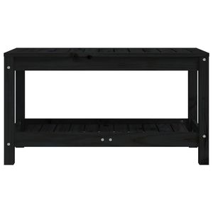 Panca in legno di pino massiccio in 32.5 nero "x 13.8" x 17.7 "dimensione - Product Image 4