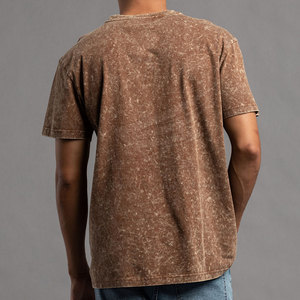 T-shirt pour homme à design personnalisé, lavage à l'acide, 100% coton, respirant, décontracté, de haute qualité, col rond, coupe régulière - Product Image 4