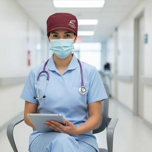 Chapeaux de travail en coton pour femmes, absorbants, avec section élastique, pour toilettage d'animaux, soins infirmiers, chapeaux de laboratoire à imprimé floral, vente en gros - Product Image 5