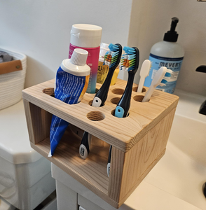 Newly Arrived Wooden Rectangular in Shape Toothbrush and <b>Toothpaste</b> <b>Holder</b> Multifunctional Organizer - Product Image 5