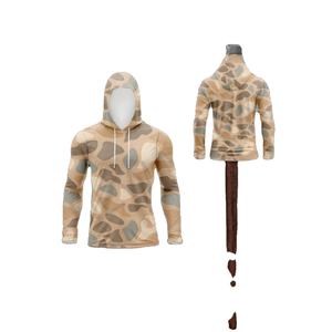 เสื้อฮู้ดตกปลาแบบยุทธวิธี UPF50+ ผ้าแห้งเร็ว ยืดหยุ่นได้ ผลิตจากผ้าสแปนเด็กซ์/โพลีเอสเตอร์ พิมพ์ลายด้วยเทคนิคการถ่ายเทความร้อน สำหรับทุกเพศ - Product Image 3