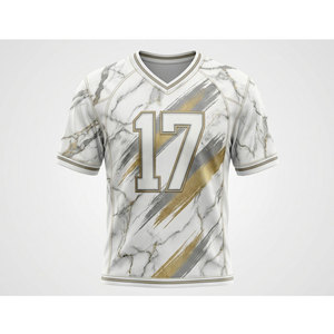 Maillot de football américain de qualité supérieure, 100% polyester, respirant, séchage rapide, manches courtes, grandes tailles, couleurs personnalisées / Vente en gros - Product Image 1