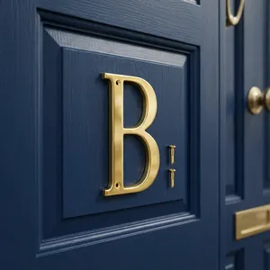 Lettre métallique B avec vis, lettre de l'alphabet pour plaque de nom de maison, porte principale, bureau, hôtel, signalétique de magasin, résistante à la rouille, finition dorée - Product Image 6