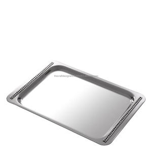 Plateaux décoratifs finition argentée, faits à la main, durables, compatibles lave-vaisselle, en métal, forme rectangulaire, pour servir les aliments, pour hôtels - Product Image 2