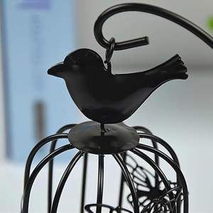 Lanterne décorative en métal à suspendre, porte-bougie, noir, décor vintage, ambiance de mariage, décoration intérieure, cadeau festif, premiumdeals - Product Image 3