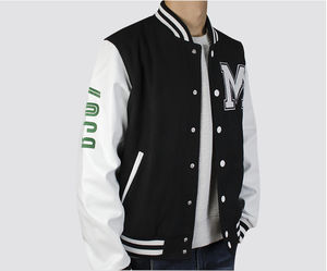 Veste pour homme avec logo personnalisé, veste varsity, veste bomber patchwork, broderie, motif montagne, vêtements d'extérieur - Product Image 2