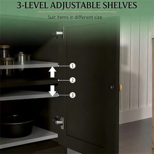 Mobiletto Portaposate Nero per Cucina, Armadietto Buffet con Organizzazione Pratica per Utensili e Accessori - Product Image 3