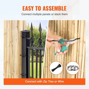 Recinzione di bambù laminato naturale eco-friendly 4 ft alta X 8 ft lunga 0.75 D larga per giardino cortile balcone Patio lato piscina - Product Image 5