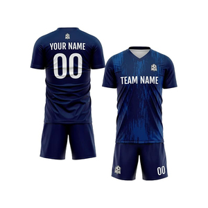 Custom Sublimated Unisex <b>Soccer</b> Jersey Shorts Set V-neck Short Sleeve 100% Polyester Moisture Wicking Elastic Waist Adult Team - Product Image 2