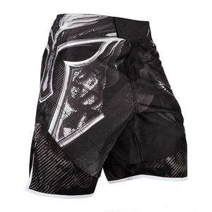 Men's Black Gray Geometric Print Quick Dry Sport <b>Shorts</b> Mid Waist Elastic Closure Sublimation Design Front Logo 180g - Product Image 1