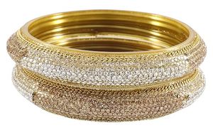 Premium Quality Ethnic Wedding Gold Plated Bangle Set Pearl Border Imitation Pearl Trendy Style Rahul Bangle Brand Wholesale - Product Image 4
