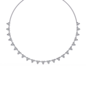 Round Synthetic Lab Diamond <b>Necklace</b> PT950 Platinum Floral Vine Inspired Design for Elegant Women’s Diamond Jewellery - Product Image 1