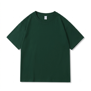 Camisetas de manga corta para hombre, color azul marino, cuello redondo, corte regular, casual, 100% algodón jersey, gramaje pesado 250gsm. - Product Image 4