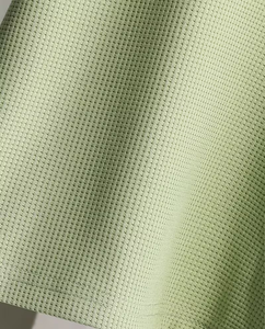 Green Compressed Waffle Knit Jersey Breathable Eco-Friendly Short Sleeve Polo Shirt for Boys Casual Solid Color Collar Design - Product Image 6