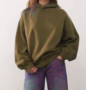 Sudadera con Capucha Extra Grande para Mujer, Invierno, Logotipo Personalizado OEM, Tejido Grueso de Algodón y Felpa, Estilo Holgado, Ropa Urbana - Product Image 6