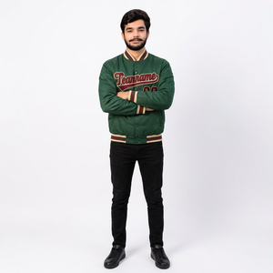 Veste universitaire personnalisée à livraison rapide, corps en polaire avec broderie du nom, coupe unisexe, idéale pour les marques de streetwear américaines - Product Image 1