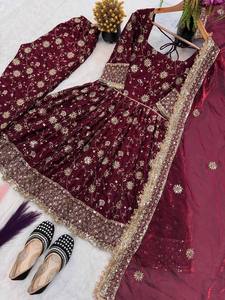 Launching New Designer Party Wear Look Top Gown ,Pant and Dupatta - Product Image 6