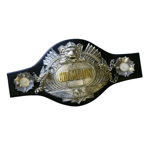 เข็มขัดแชมป์มวยปล้ำทองและเงินแบบกำหนดเอง พร้อมลายสิงโต สายสีดำ คุณภาพพรีเมียม - Product Image 6