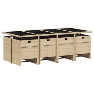 Juego de 8 Muebles de Jardín para Comedor en Color Beige y Blanco Crema - Product Image 3