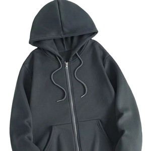 Sweat-shirt à capuche personnalisable pour hommes grands et corpulents, en velours uni, coupe ample, chaud pour l'automne, avec impression numérique - Product Image 3