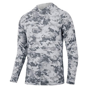 เสื้อตกปลาแบบมีฮู้ด แขนยาว ป้องกันแสงแดด เสื้อลายพรางสำหรับเดินป่า กิจกรรมกลางแจ้ง ระบายอากาศได้ดี แห้งเร็ว ป้องกันรังสียูวี - Product Image 1