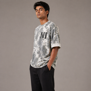 เสื้อยืดโอเวอร์ไซส์ผู้ชาย ผ้าฝ้าย สตรีทแวร์ ทรงหลวม ไหล่ตก ใส่สบายๆ สำหรับฤดูร้อน แบบเรียบๆ รับสกรีนลายตามสั่ง ขายส่งจำนวนมาก - Product Image 3