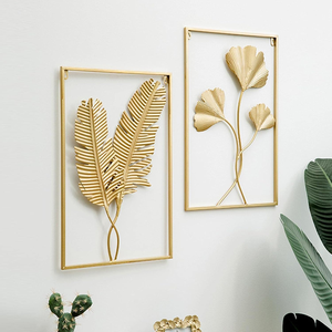 Luxury Gold Metal Ginkgo <b>Leaf</b> <b>Wall</b> Art <b>Decorative</b> Hanging Sculpture for Living Room Bedroom Home Interior <b>Decoration</b> - Product Image 5