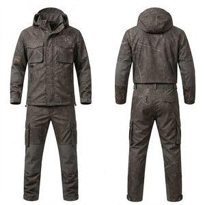 Combinaison de chasse imperméable pour l'hiver, veste et pantalon de pluie pour l'extérieur, respirante, résistante au vent, équipement de protection pour la randonnée, le camping, la forêt, les voyages - Product Image 1