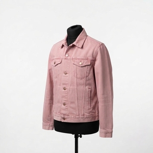 Top Trending 100% Cotton Breathable Quick Dry Winter Denim Jacket with <b>Stand</b> Collar and Front Logo for Men - Product Image 2