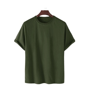 Camisetas de hombre de algodón de manga corta con cuello redondo de color sólido transpirable con estampado de logotipo personalizado - Product Image 6